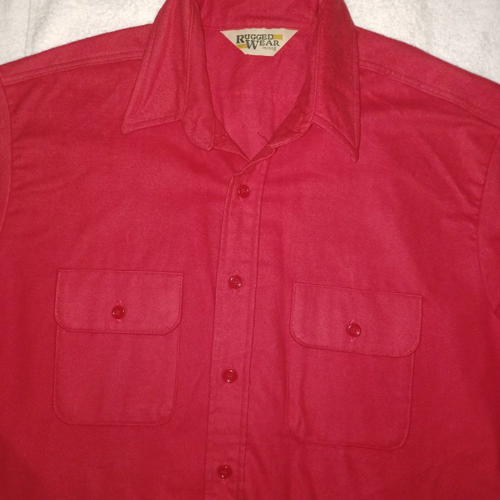 RUGGED WEAR BY B.O.G LONG SLEEVE BUTTON UP FLANNEL SHIRT